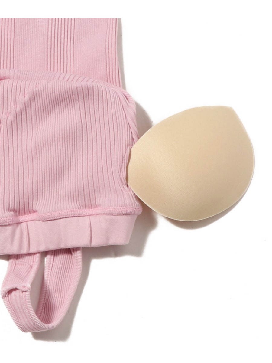 HAKUJI ハクジ／新品 ランダムリブ ブラタンクトップ HAKUJI/ハクジ Random rib bra タンクトップ H232505（カップ付き