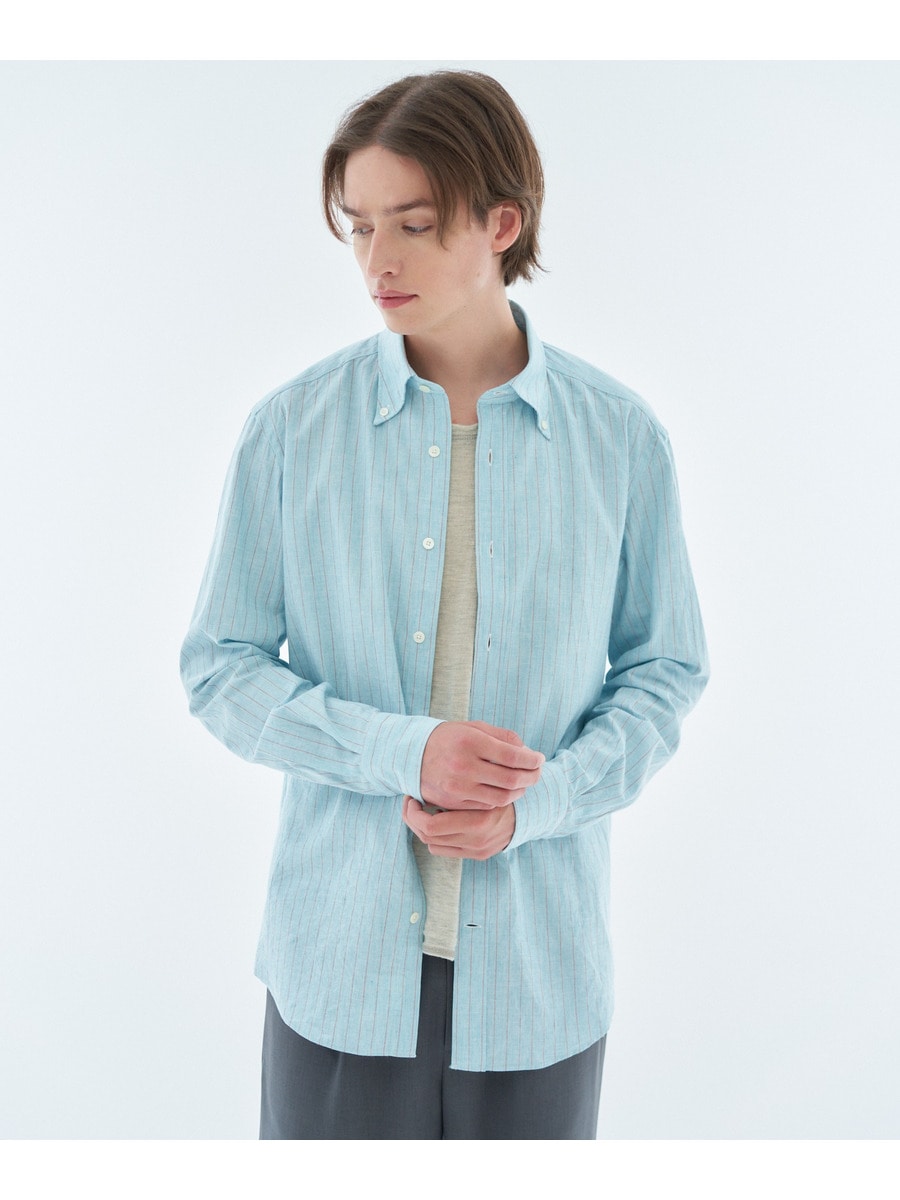 ストライプガーメントウォッシュシャツ