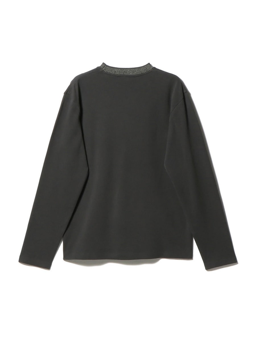 ESTNATION 黒クルーネック ミラノリブ 日本製 L エストネーション ESTNATION / リブネックミラノリブロングスリーブTシャツ｜ESTNATION