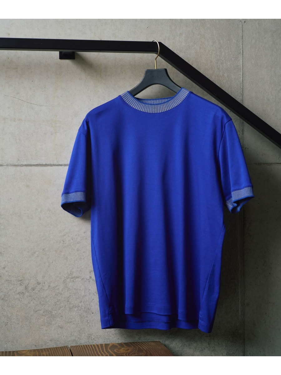 BIOFUSION オーガニックコットンコンビリブネックカットソー