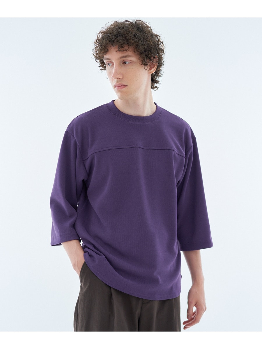 クウォータースリーブ リブカットソー