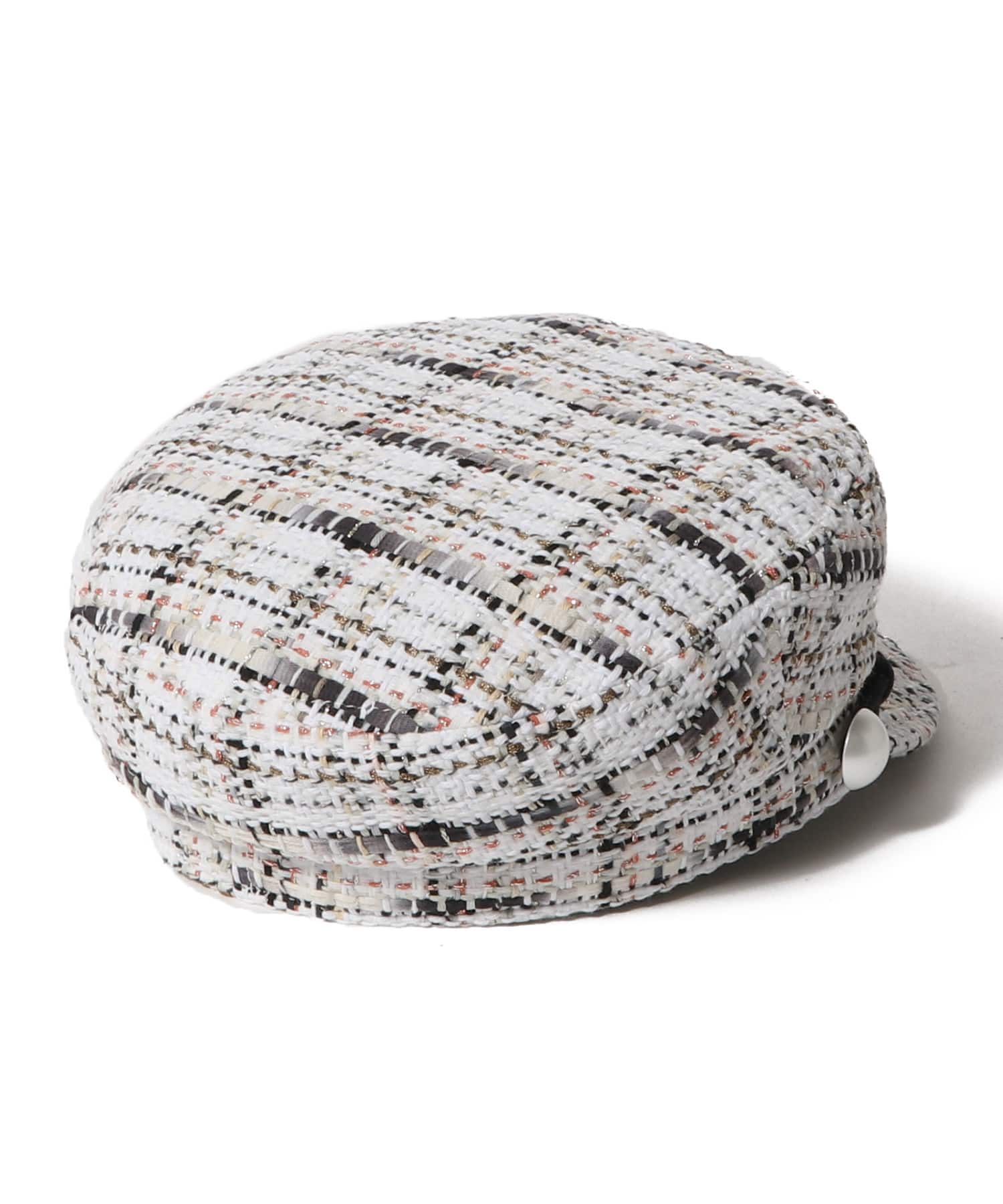 Maison Michel Abby tweed baker boy hat Maison Michel Tweed Cap - Black Hats, Accessories - MSM23631  main image 2