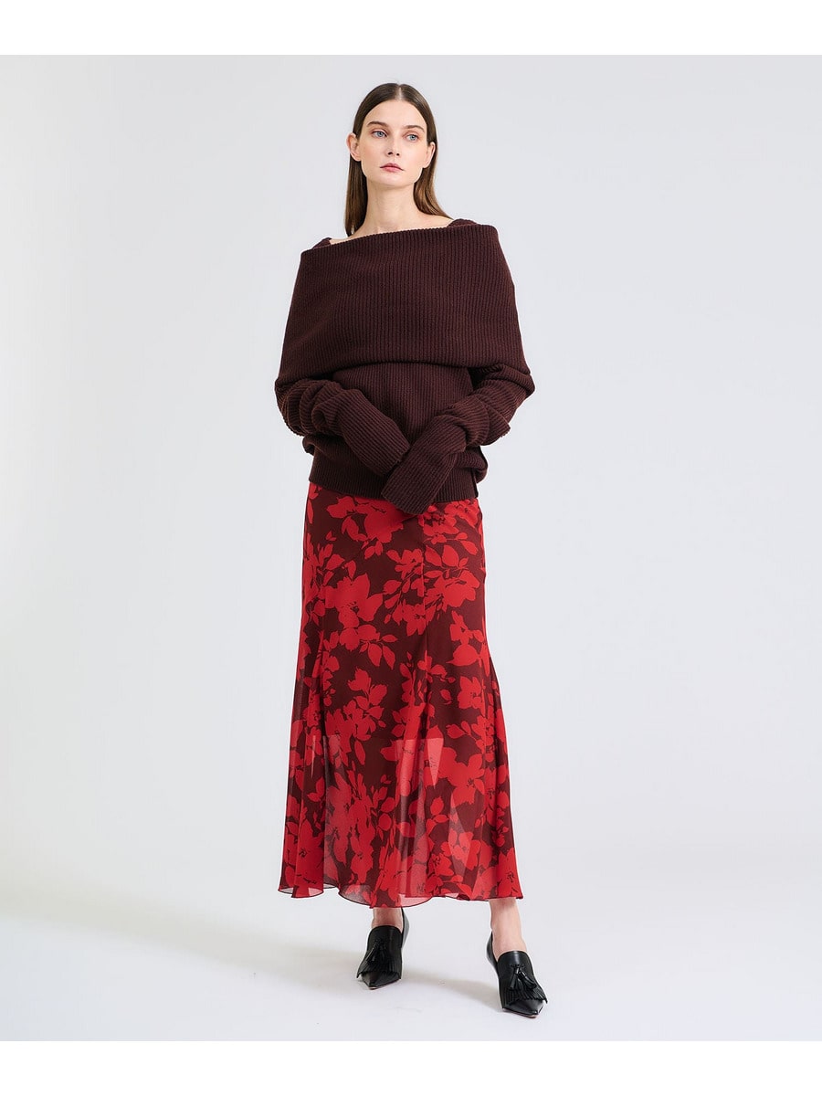 ESTNATION / ツートン フラワー ロングスカート｜ESTNATION