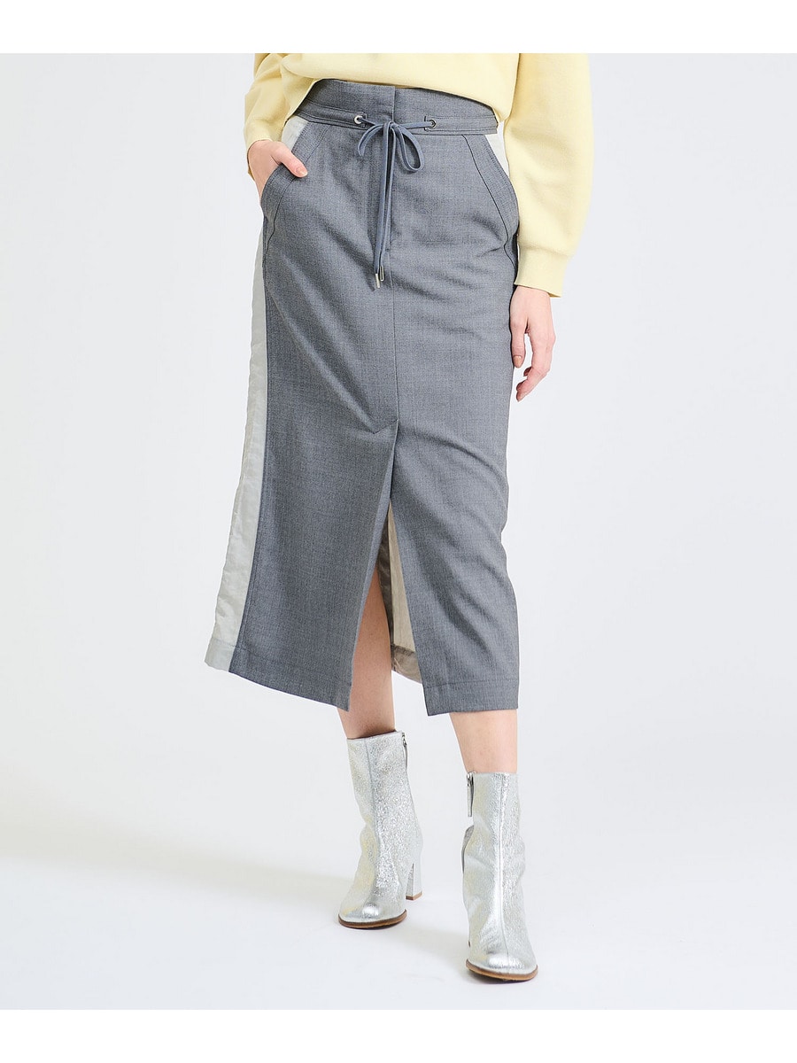 サテン ドッキング ドロスト スカート