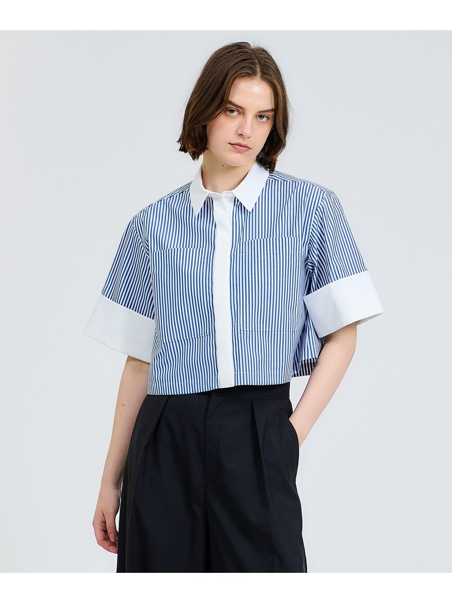 【NEW限定品】 ESTNATION / コットンポリショートレングスシャツ｜ESTNATION トップス