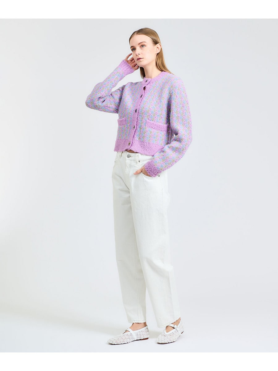 ESTNATION / ミックスヤーンブークレショートカーディガン｜ESTNATION