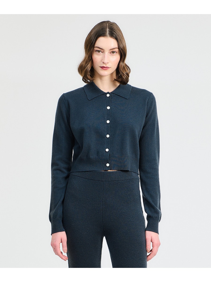 リュクス カシミヤ ポロ カーディガン