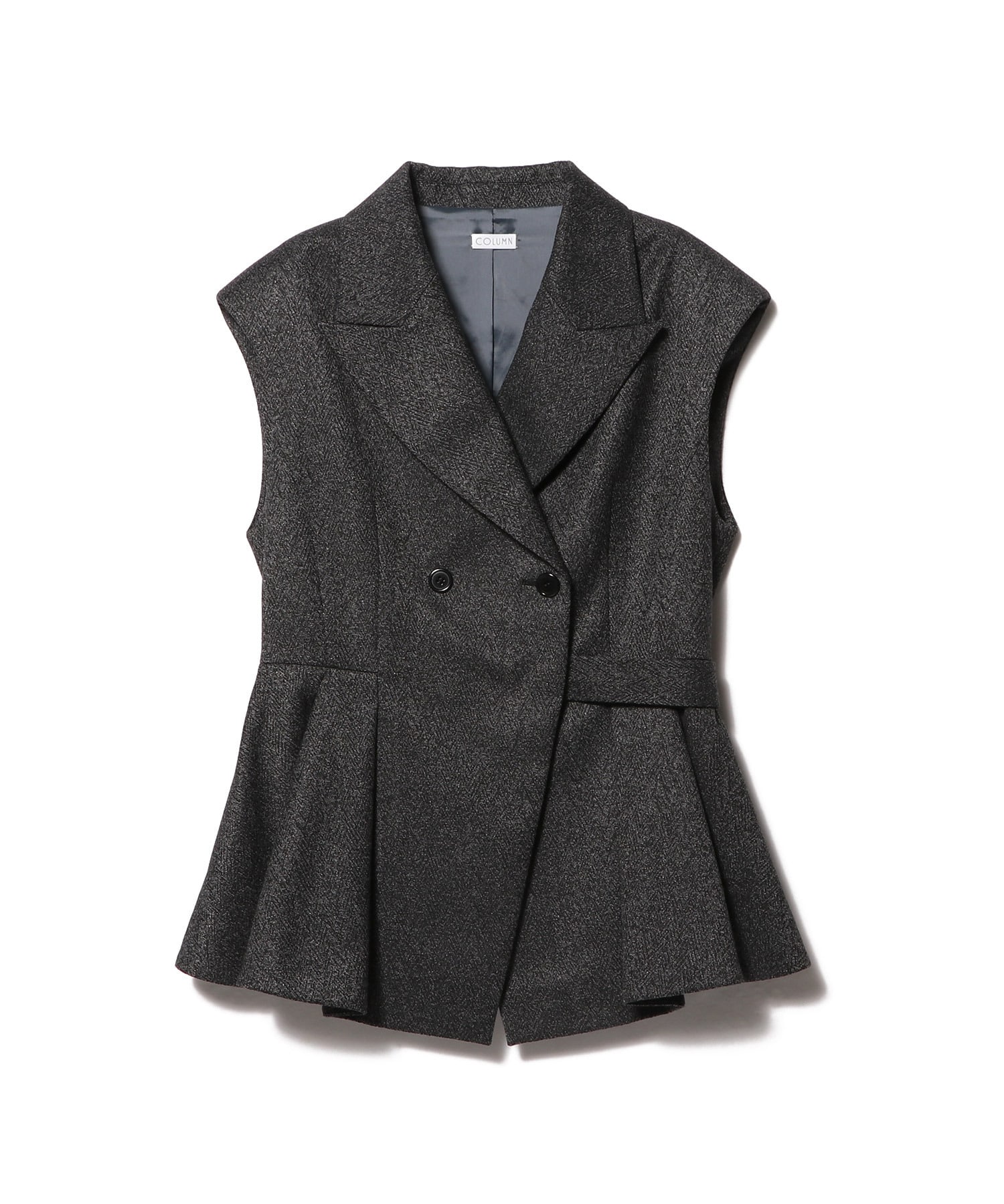 columnコラムペプラムベスト黒36エストネーション 【公式通販】