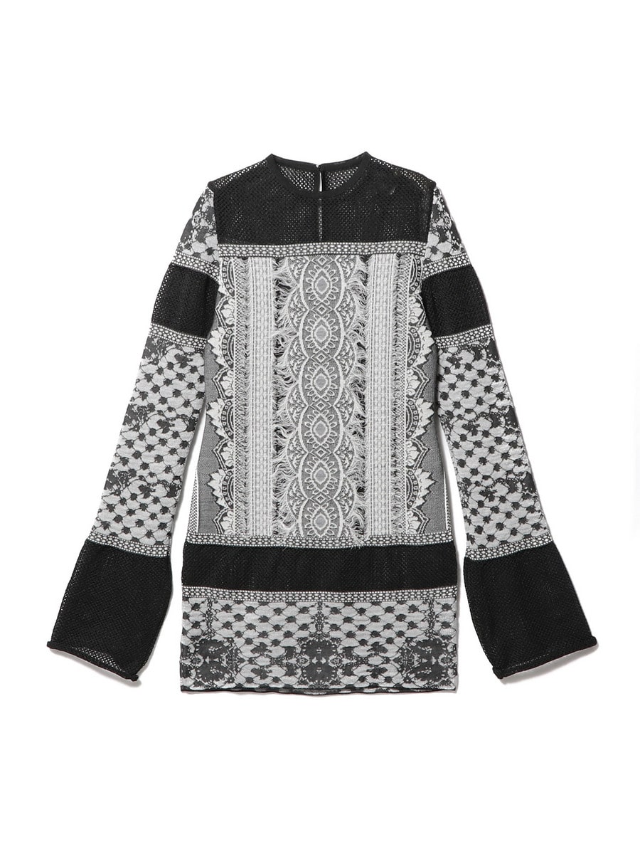 ジャカード ロングニット