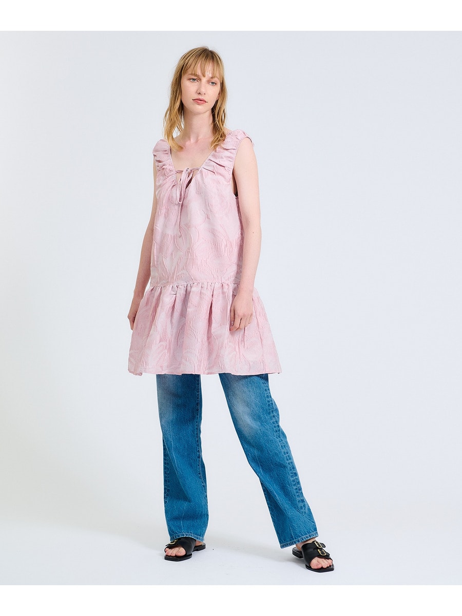 GANNI ヘイスリ フリント ロンクスリフ ミニトレス 【関税込】 Andy ANDY Fashion Press 07 COLLECTION 02】シアー/ フリル