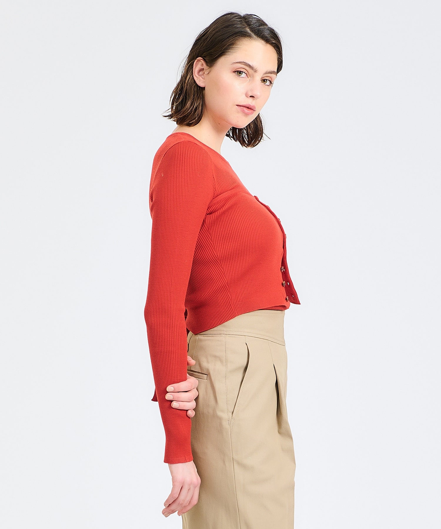 AURALEEオーラリー/スーパーファインウールハイゲージリブニットバンドゥ AURALEEオーラリー/スーパーファインウールハイゲージリブニット