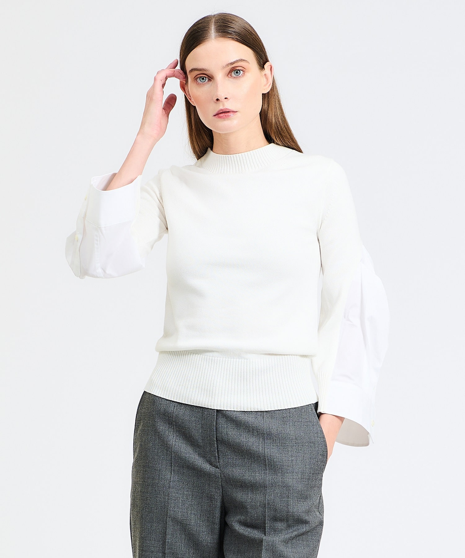 SACAI / コットンポプリン ニットプルオーバー｜ESTNATION ONLINE 