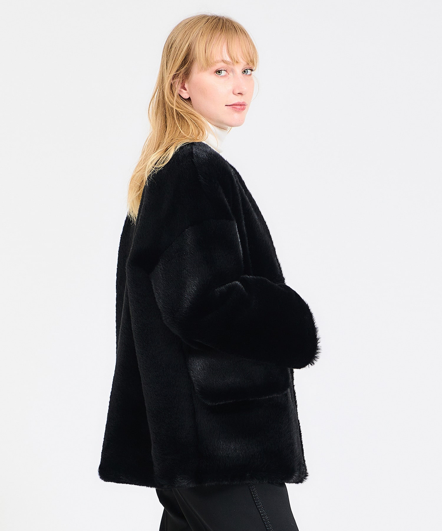 HEURUEH / フェイクファーノーカラーコート｜ESTNATION ONLINE STORE 