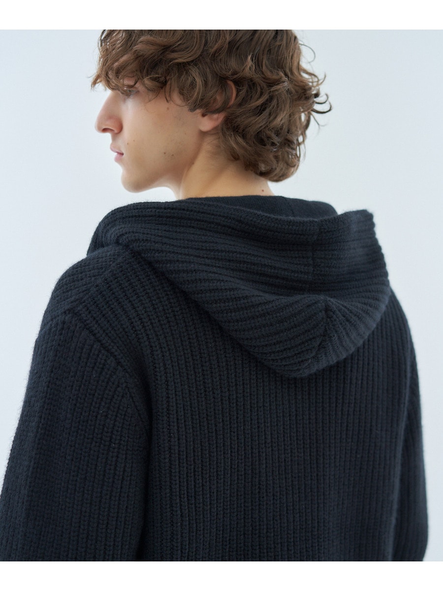 新品 ラッセルノ ジップアップニットフーディー (5/L) Ⓗ ブラッシュヤーンラグランハーフジップニット＜ワイン＞(S