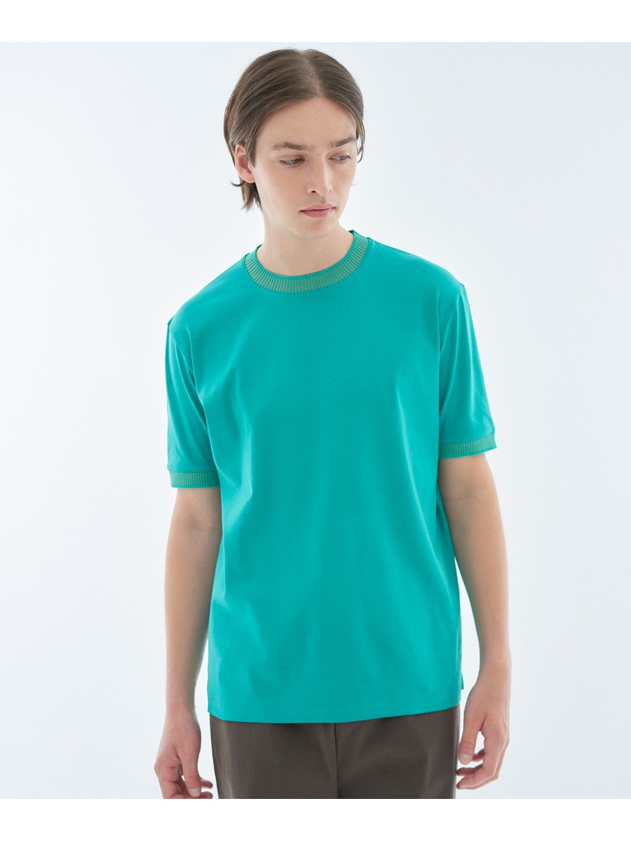 オーガニックコットンリブネックカットソー