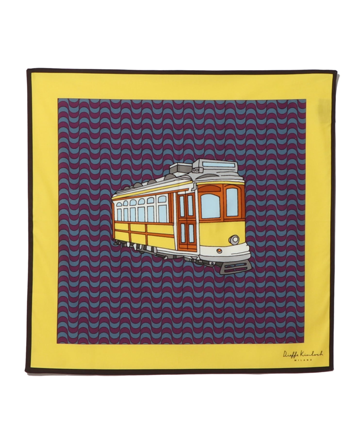 美品　Kinloch　キンロック　ネッカチーフ　シルク　三角　ブルー　サーカス柄 美品Kinlochキンロックネッカチーフシルク三角ブルーサーカス柄