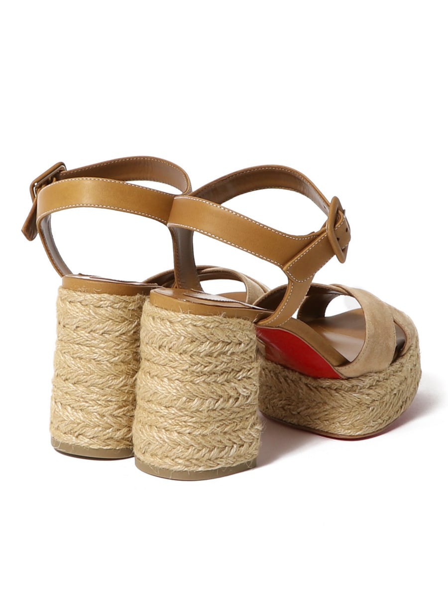 Christian Louboutin★エスパドリーユ 厚底 サンダル★関税込 Pyraclou - 60 mm エスパドリーユ - パテントレザー - パープル