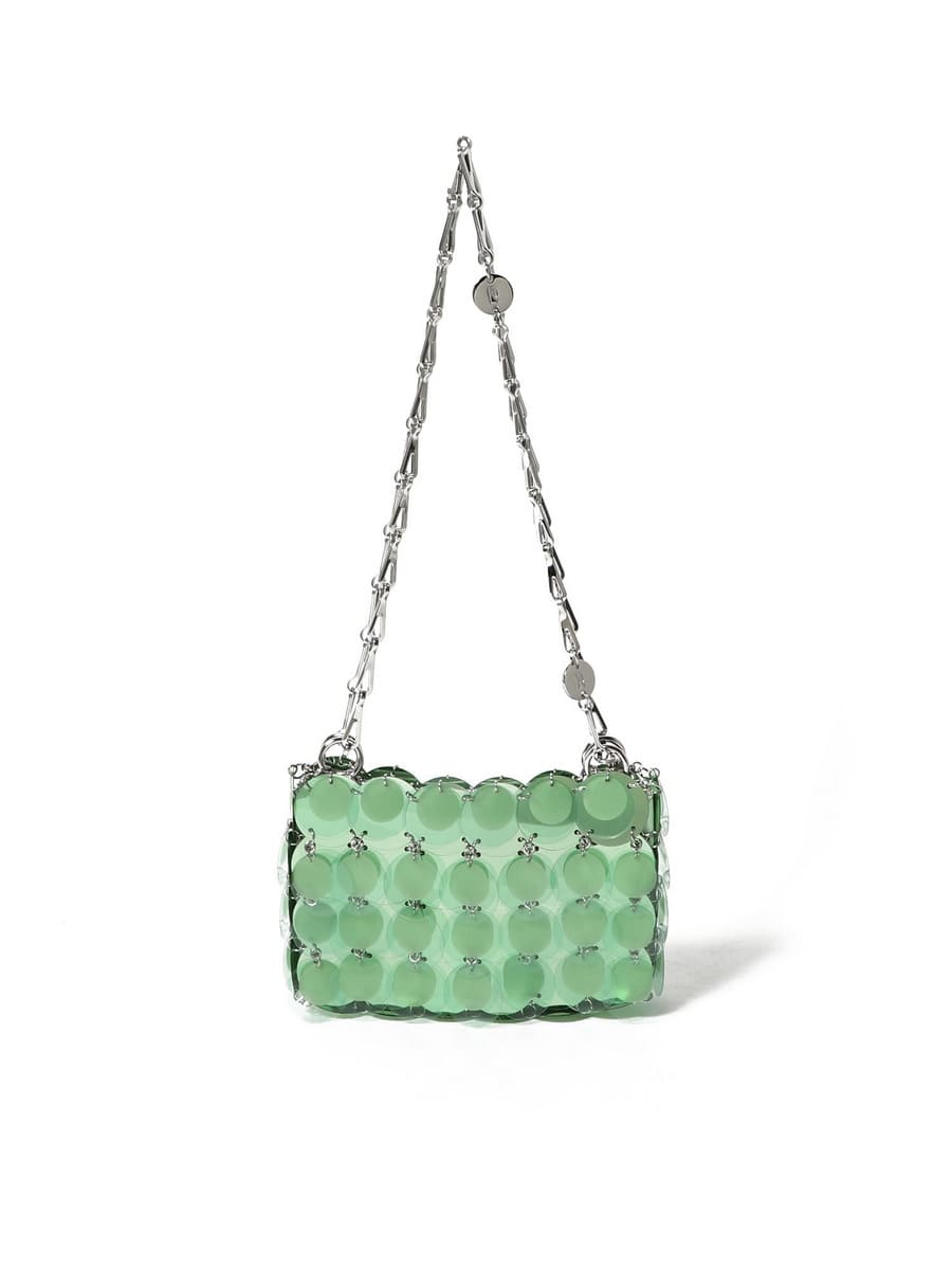 Rabanne Green/Gold Nano Sparkle Bag