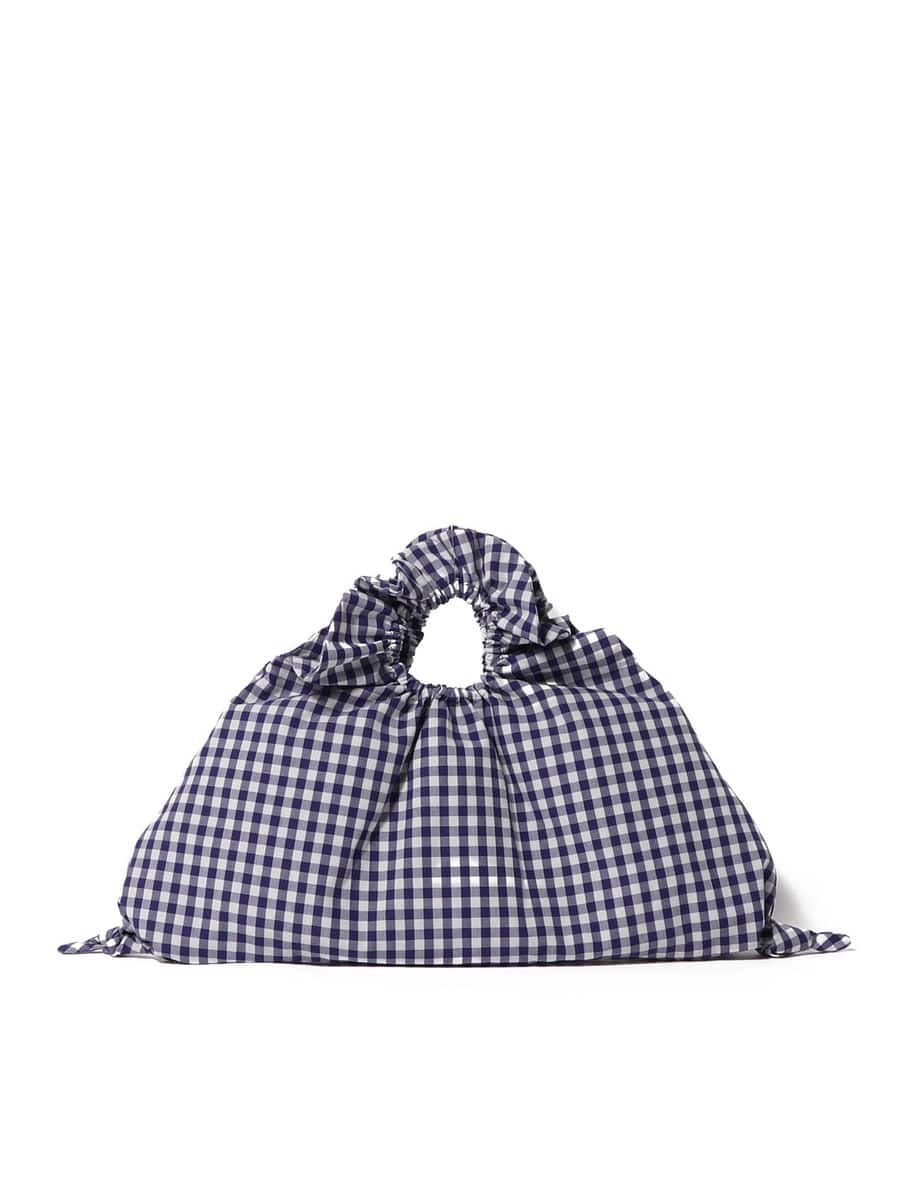 ラドロー　ギンガムバスケットバッグ　ブラック　ludlow LUDLOW / Lattice バスケットバッグ｜ESTNATION ONLINE STORE