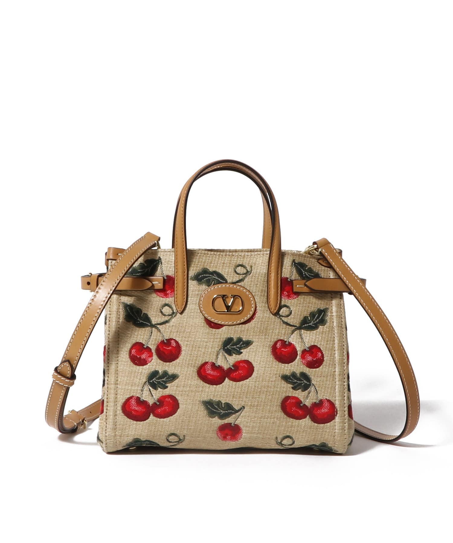 SMALL RAFFIA BAG CHERRY