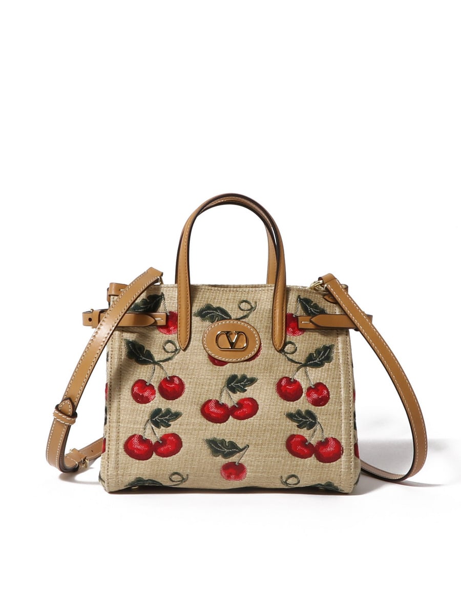 *VALENTINO*エスケープ ラフィア スモール かごバッグ◎関送込◎ Valentino Garavani Vロゴ ラフィア ショルダーバッグ