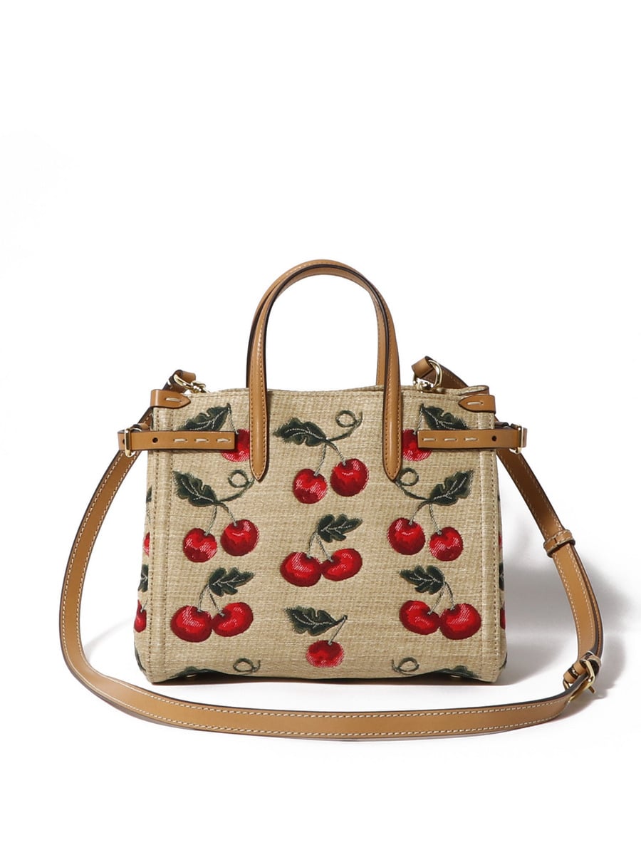 【関税&送料込】Valentino Garavani Embroidered Raffia Mini R VALENTINO / SMALL RAFFIA BAG CHERRY｜ESTNATION ONLINE STORE