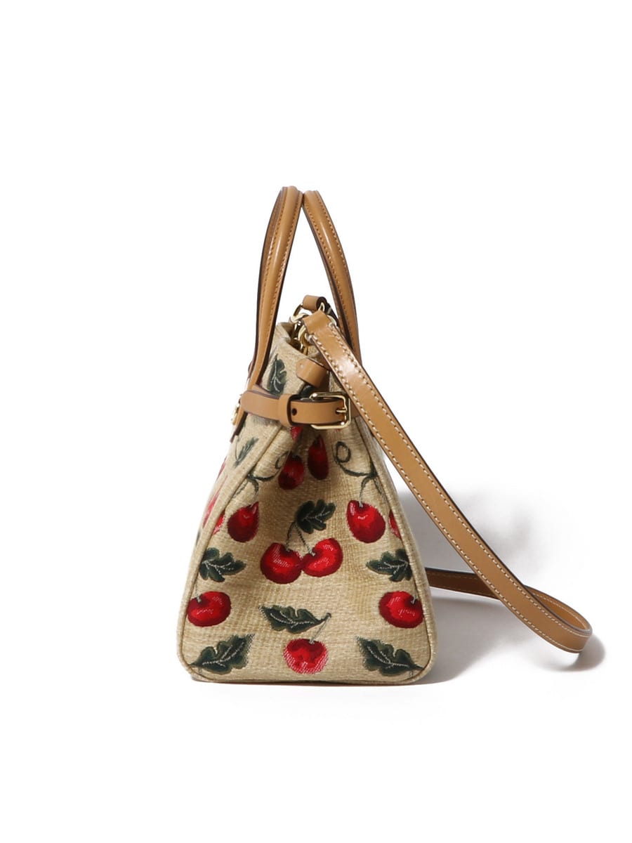 VALENTINO / SMALL RAFFIA BAG CHERRY｜ESTNATION ONLINE STORE