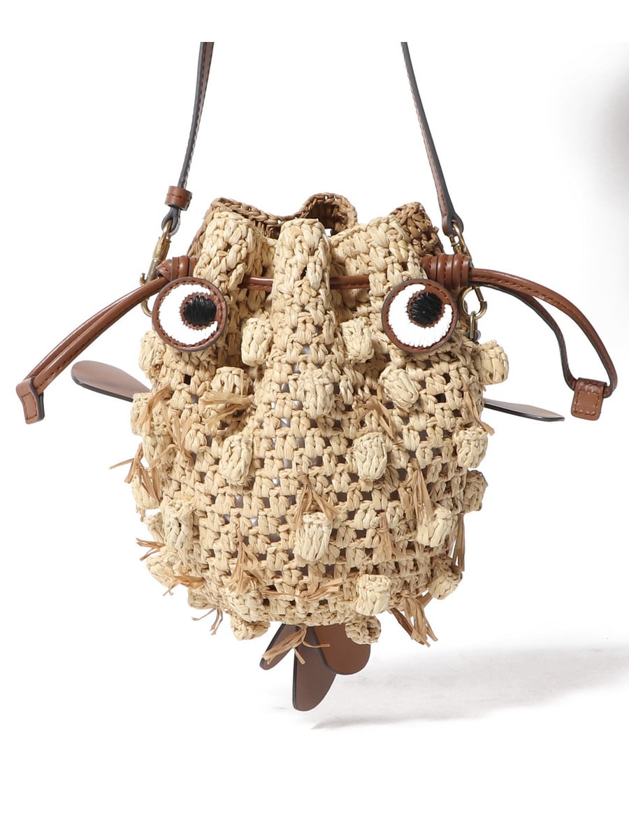 ANYA HINDMARCH / ブローフィッシュ ラフィア クロスボディバッグ