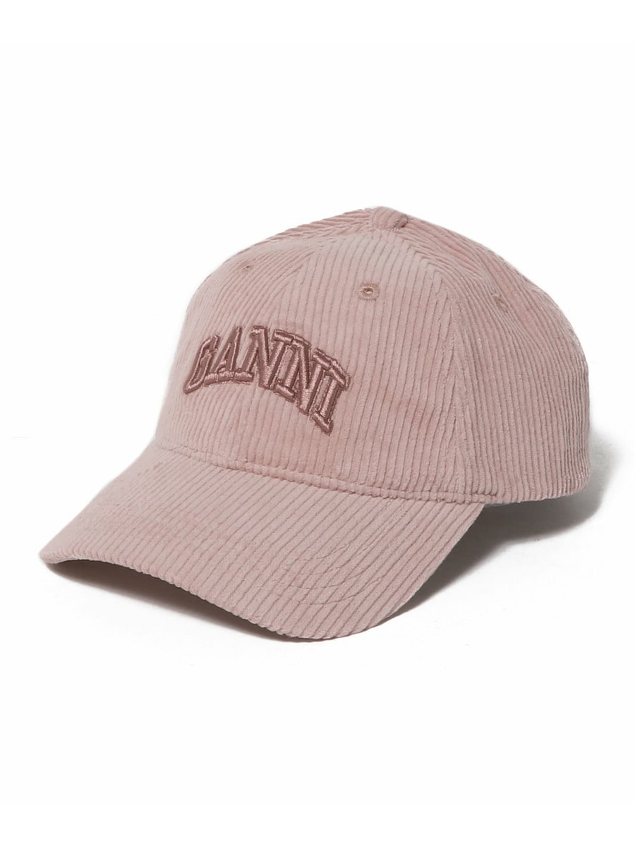 GANNI ピンクキャップ GANNI ガニー ロゴ入りキャップ 帽子 ピンク キャップ