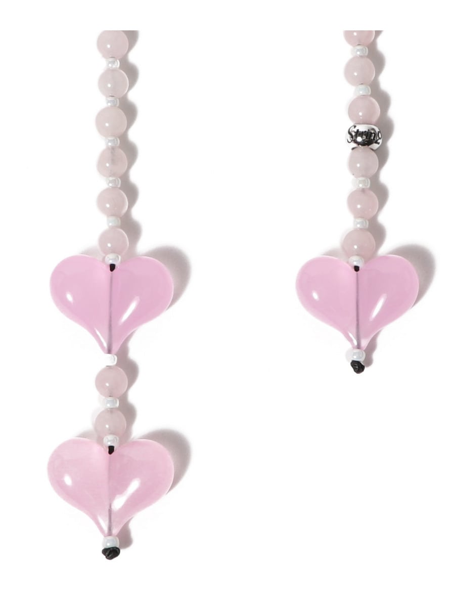 【String Ting】Loveピンクハート ローズクォーツバッグチャーム String Ting】Loveピンクハート ローズクォーツバッグチャーム