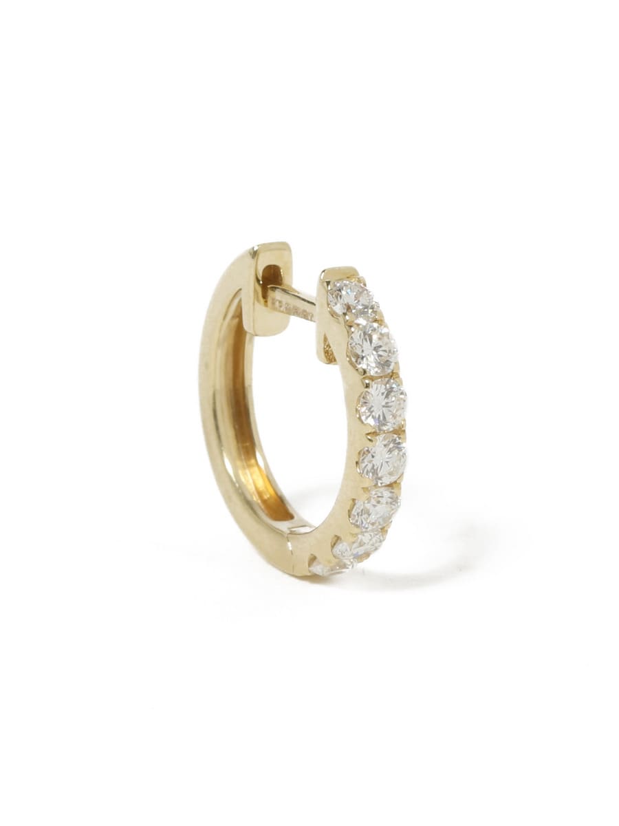 オーブ フープ ダイヤモンド ピアス