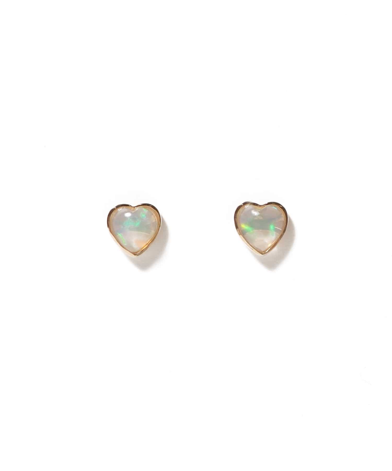 オパール ハート ピアス
