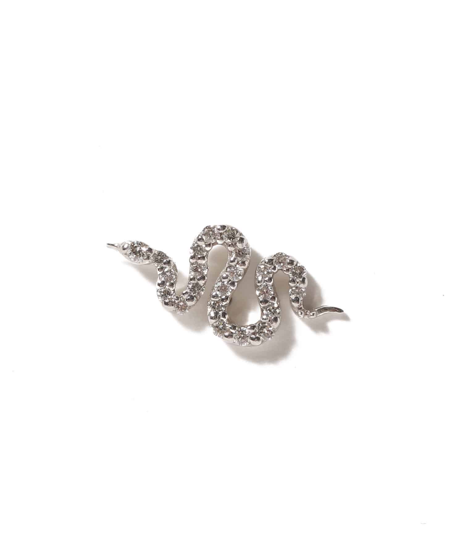 K14WG Snake Diamond ピアス