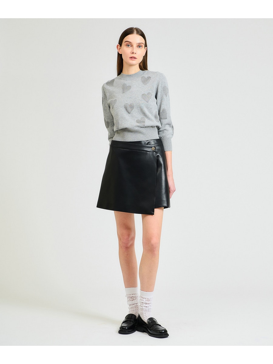 ESTNATION エストネーション　美品　フェイクレザーラップショートパンツ ESTNATION エストネーション 美品 フェイクレザーラップショートパンツ