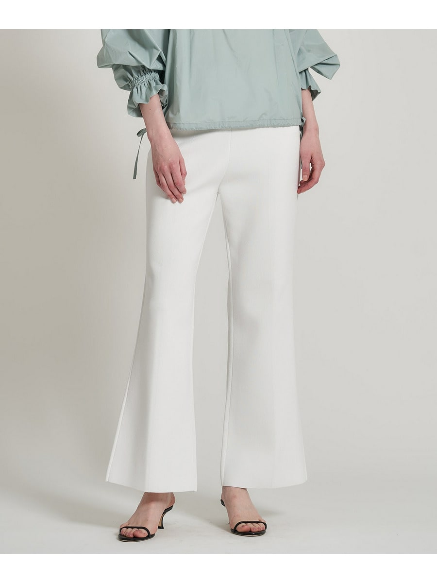 コットン ポリエステル フレアパンツ