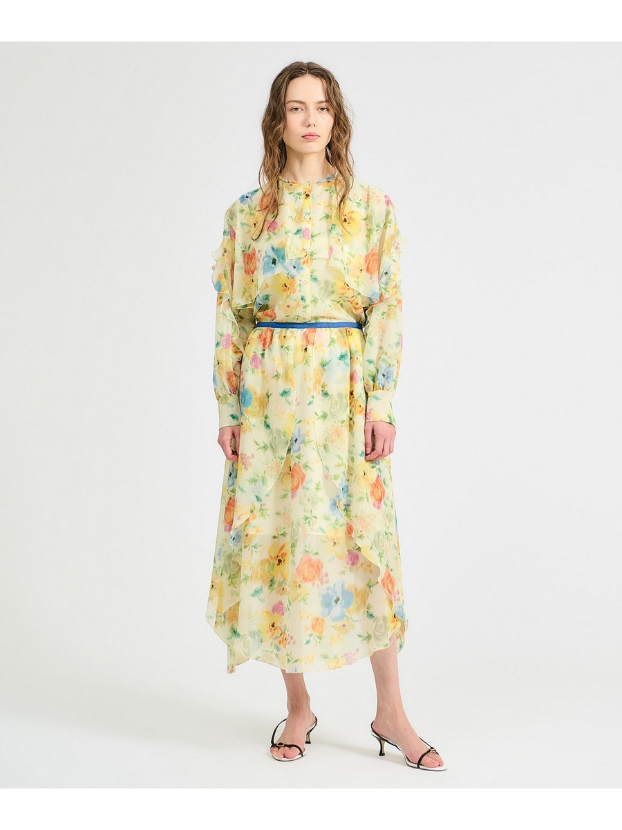 フラワープリント ポンチョ FLOWER PRINT