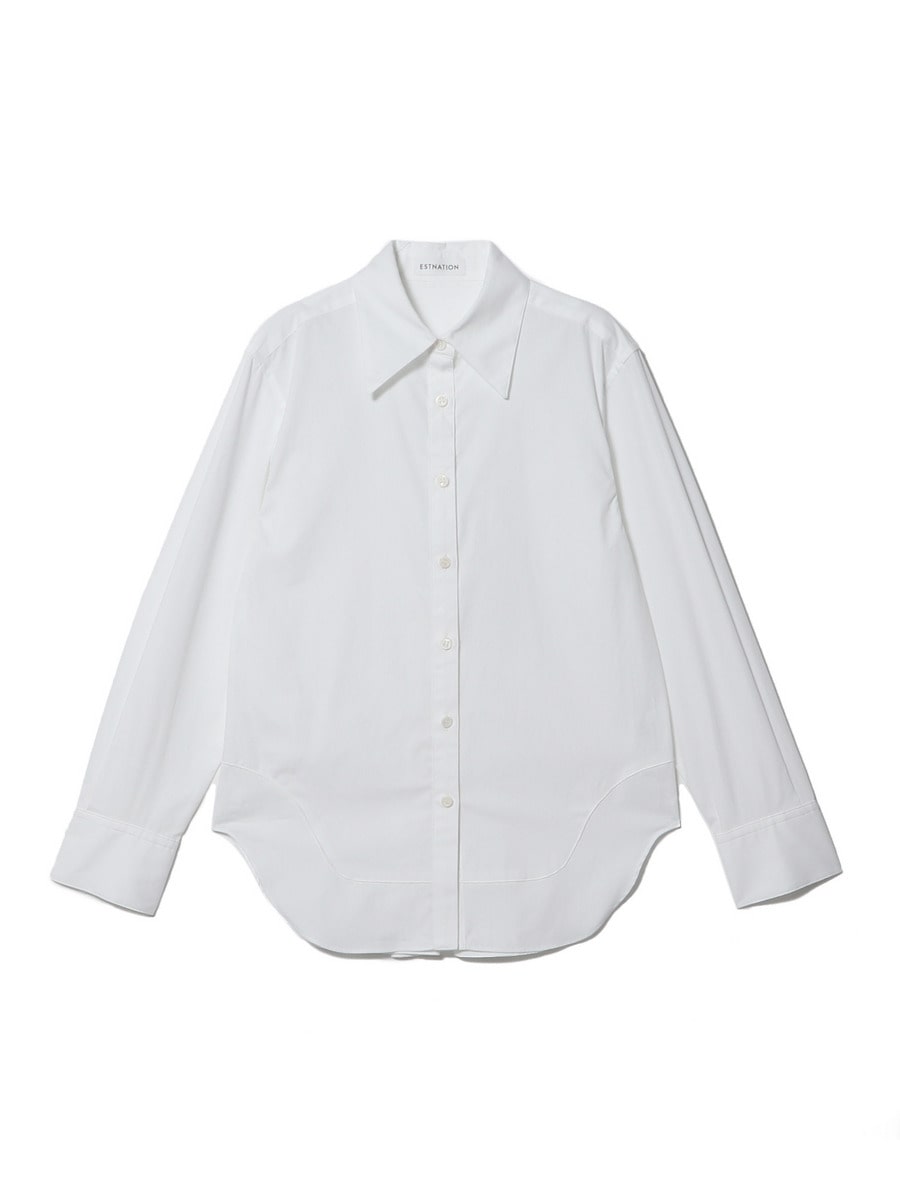 シャープカラーダブルヘムシャツ