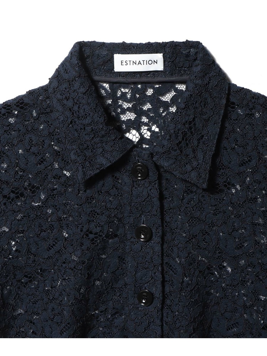 ESTNATION エストネーション トップス　ブラウス　黒レース ESTNATION / レースロングスリーブトップス｜ESTNATION ONLINE