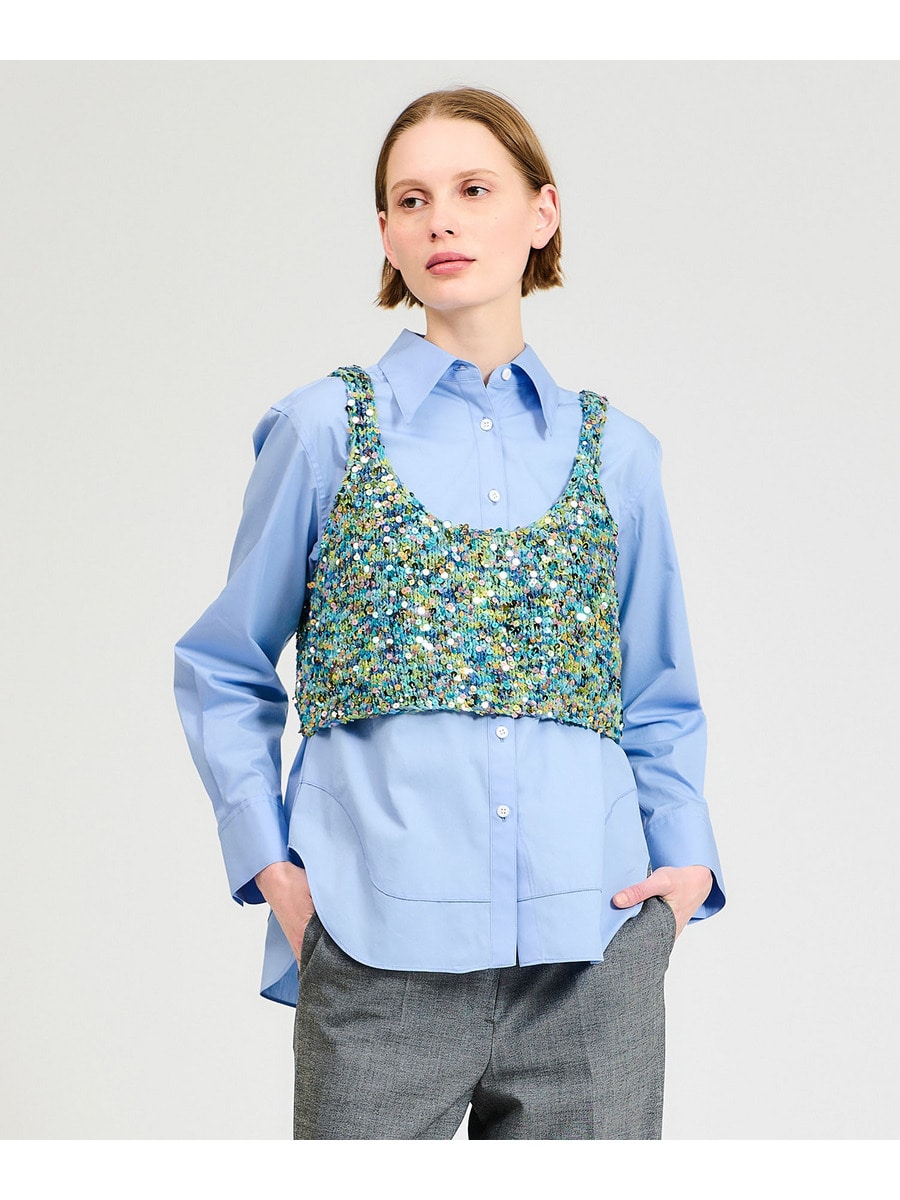 スパングル ハンドニット タンクトップ