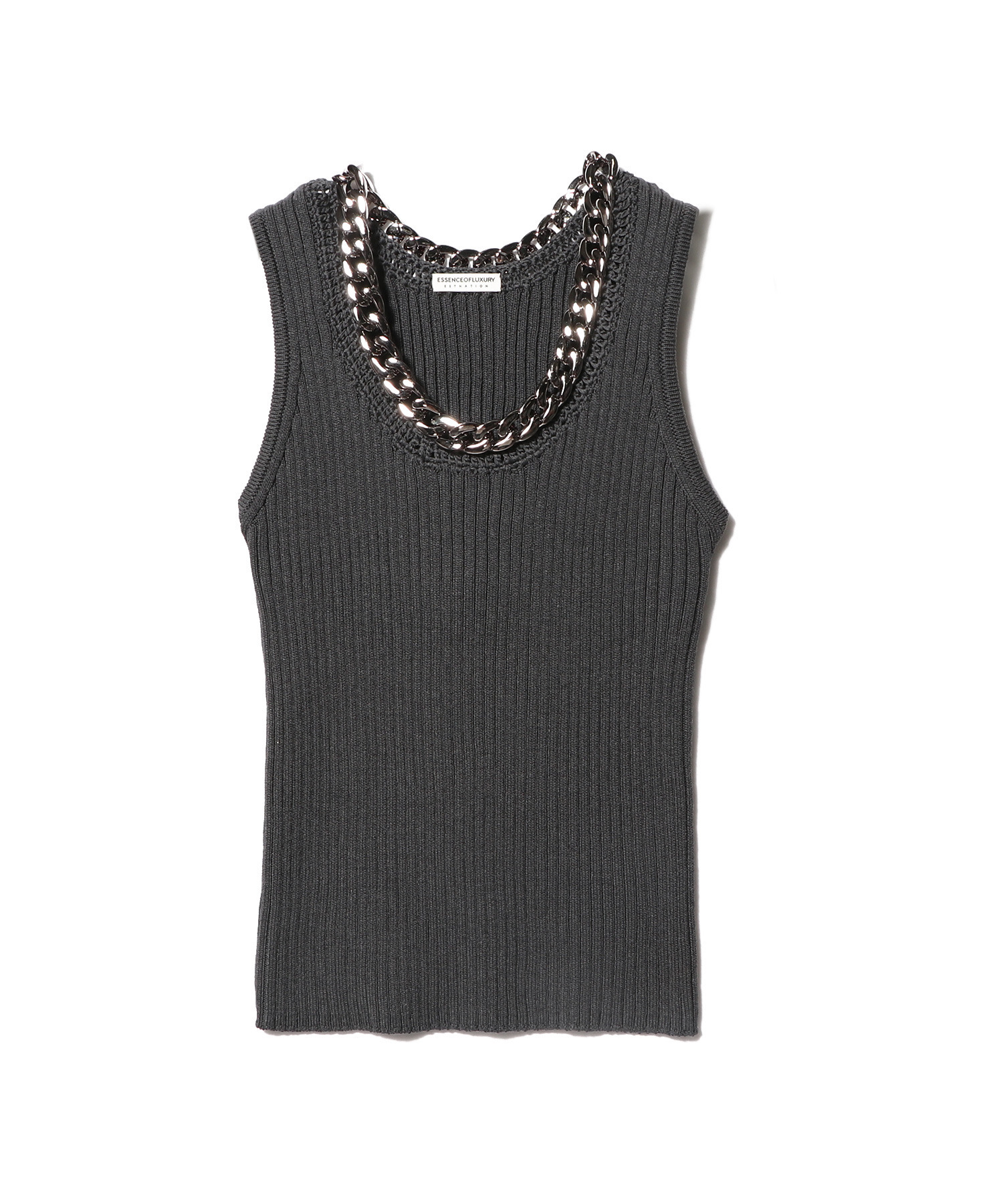 HEAVY CHAIN RIB KNIT タンクトップ