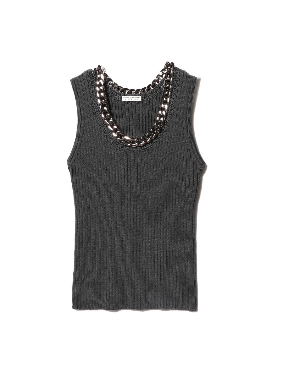 【特価】 / ESSENCEOFLUXURY HEAVY タンクトップ KNIT RIB CHAIN パーツ