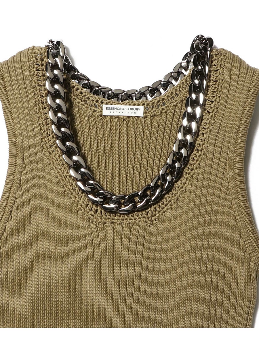 ESSENCEOFLUXURY / HEAVY CHAIN RIB KNIT タンクトップ