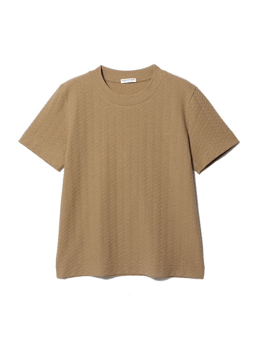【 】CKJ ジャカードリラックスTシャツ★送料無料★ NICOLE｜メランジジャカード リラックスフィット クルーネックT
