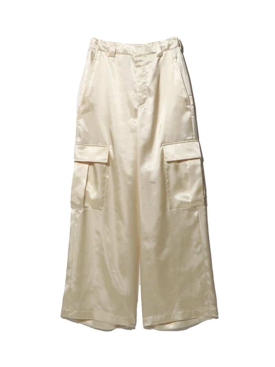 サテン カーゴパンツ