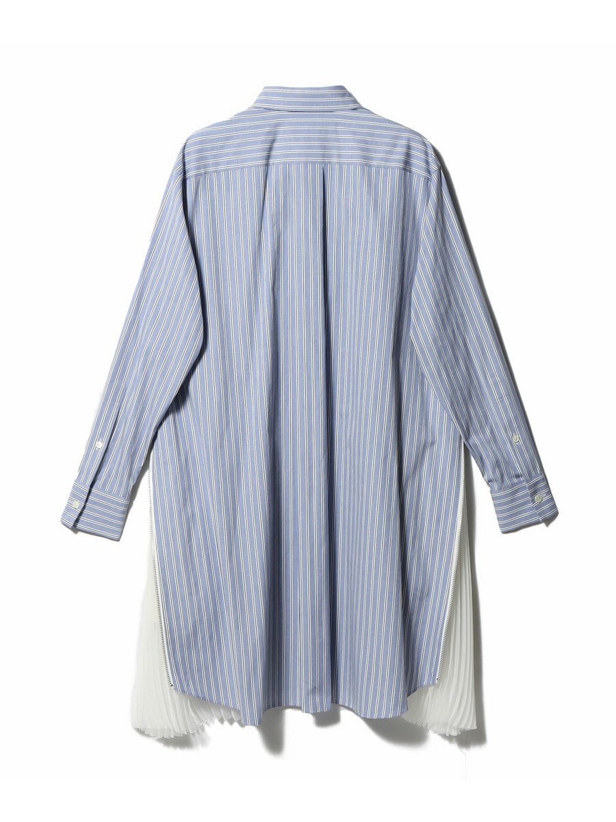 [SACAI]レイヤードプリーツポプリンミディシャツドレス Sacai☆関税込☆レイヤードプリーツポプリンミディシャツドレス