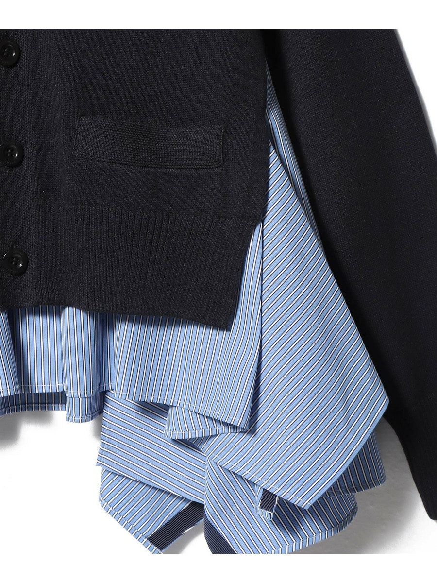 関税送料込★sacai ウールニット×コットンポプリンドレス SACAI / コットンニット×コットンポプリン カーディガン
