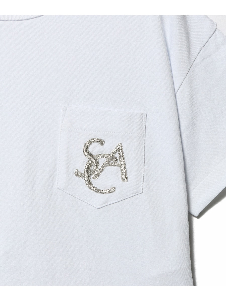 sacai サイドスリットS刺繍ポケットCotton Jersey Tシャツ sacai サイドスリットS刺繍ポケットCotton Jersey Tシャツ SACAI