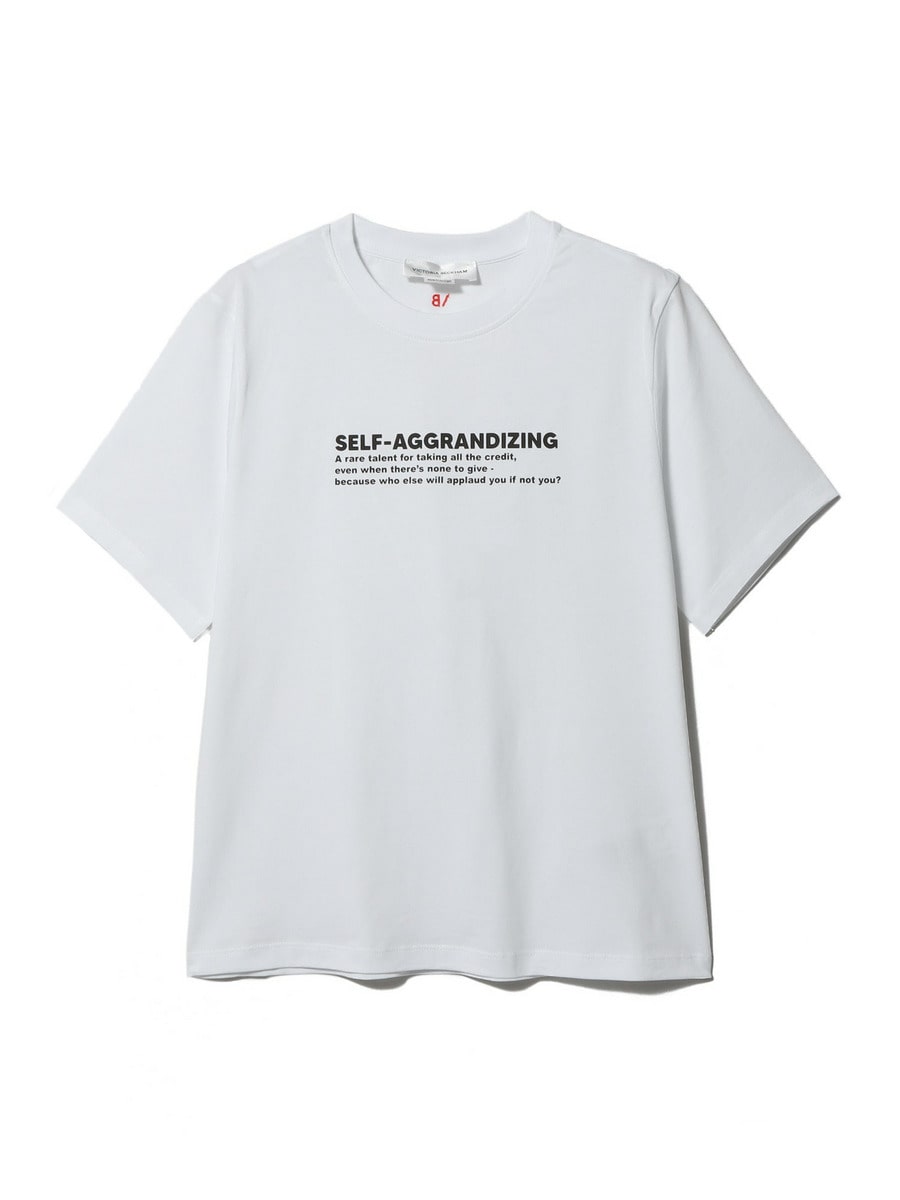 【VICTORIA BECKHAM】 message Tシャツ I'm Smiling On The Inside Slogan T-Shirt in Black – Victoria
