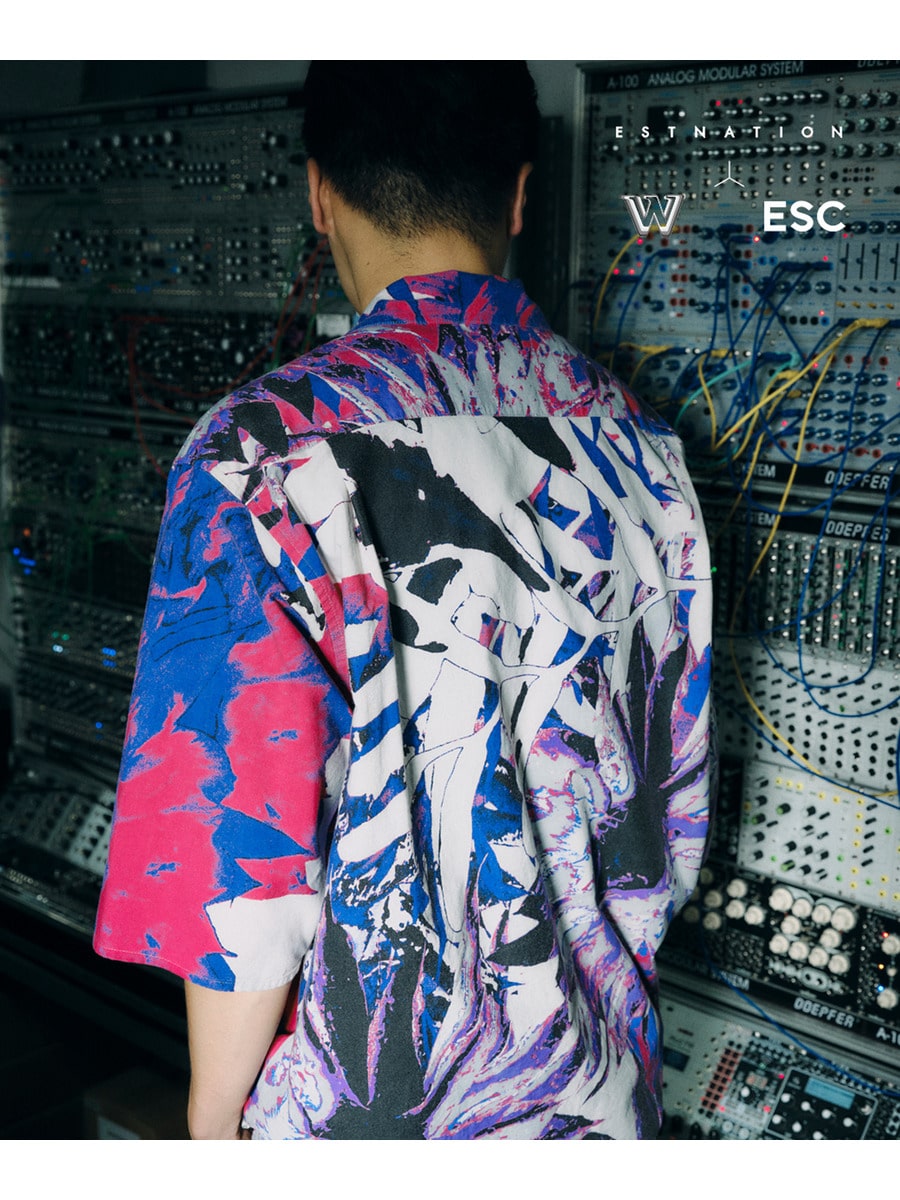 ESC TOKYO×Weirdcore / フローラルプリント オープンカラーシャツ