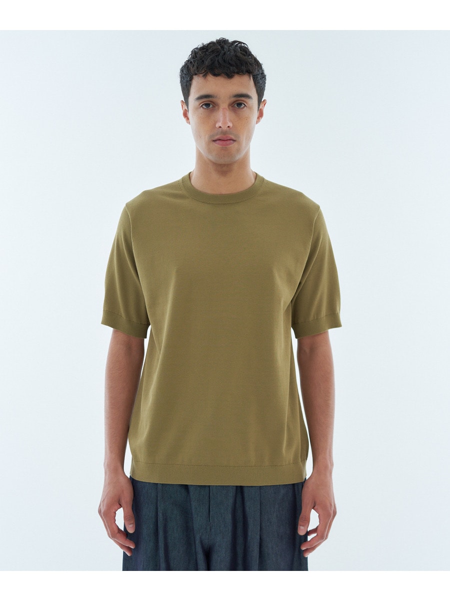 ウォッシャブル クルーネックニット